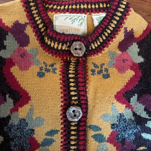 Vintage Sparrow Anthropologie Lambswool "Yellow Brick Road" Duster Cardigan - Picture 2 of 14